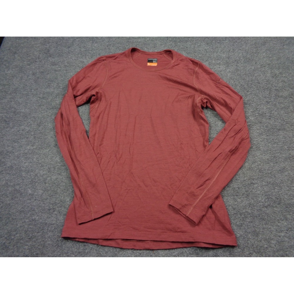 Icebreaker Shirt Women Small Merino Wool 200 Rust Red Base Layer Top Performance